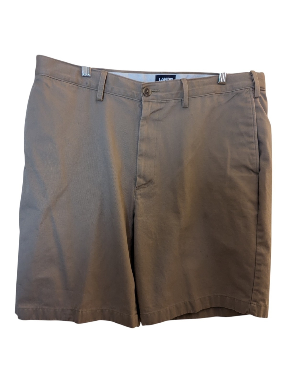 Men's Lands End Khaki Shorts Flat Front Size 40